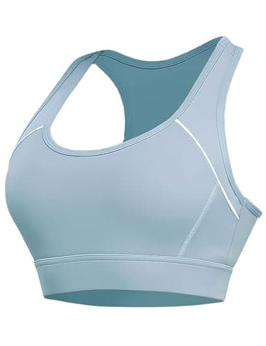 Image of Paeceioni Sports Bras Women High Impact, Seamless Racer Back Padded Support Comfort Bra, Adjustable Running Bra Women High Impact, Ladies Sports Bras for Yoga Gym Workout Fitness Blue(XL)