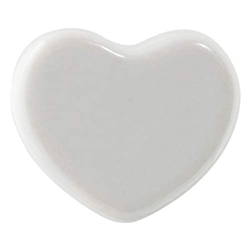 Image of Nicola Spring Ceramic Cabinet Knobs - Vintage Kitchen Bedroom Cupboard Door Drawer Handles - 4cm - White Heart - Pack of 6