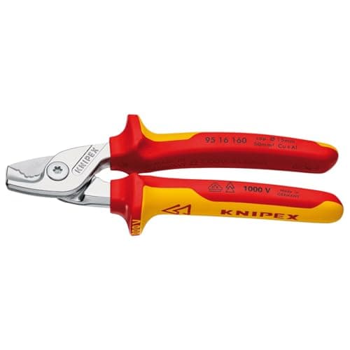 Image of KNIPEX 95 16 160 SB StepCut VDE Insulated Cable Shears, 160mm