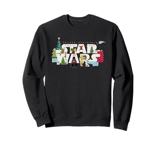 Image of Star Wars Christmas Logo Holiday Celebration Sweatshirt