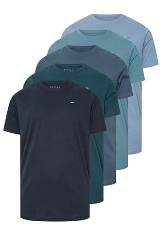 Image of BadRhino Big & Tall 5 Pack Blue & Blue Core T-Shirts - Men's - Plus Size Curve