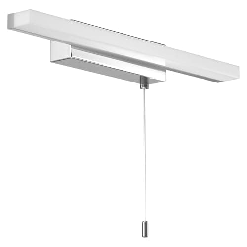 Image of Luxvista LED Bathroom Mirror Light with Pull Cord Switch 9W, IP44 Waterproof Bathroom Wall Light with Pull Cord, Over Mirror Light for Shaving and Makeup, Cool White 6000K