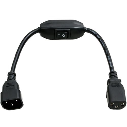 Image of IEC 320 C14 to C13 Power Cable, Extension Lead with 10A On/Off Switch for Pedalboard Computer Monitor EGPU UPS PDU, Guitar Pedal Extension Cord, Home/Office/Industrial Appliances Use, Short 0.3m
