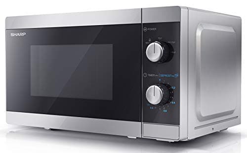 Image of SHARP YC-MS01U-S Compact 20 Litre 800W Manual control Microwave, 5 power levels, defrost function, LED cavity light - Silver