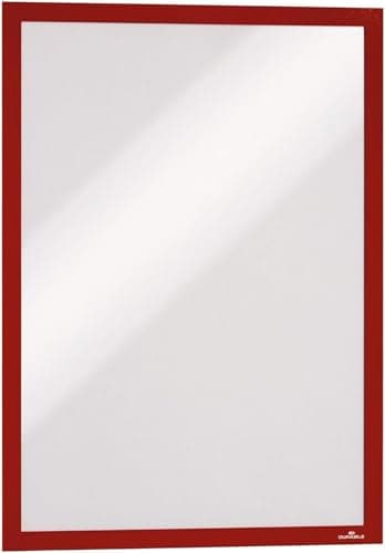 Image of Durable DURAFRAME Self-Adhesive Magnetic Frame | A3 Format In Red | Pack of 2 Frames | Document Frame for Professional Internal Signage