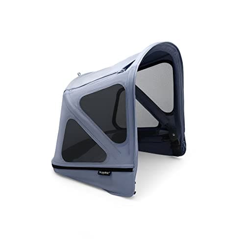 Image of Bugaboo Donkey Breezy Sun Canopy, Extendable for Extra Coverage and Optimal Sun Protection, Water Repellent, Compatible with All Bugaboo Donkey Pushchairs, Seaside Blue