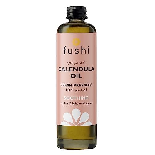 Image of Fushi Organic Calendula Oil 100ml | Fresh-Pressed & Triple Infused for 3 Months | Best for Minor Abrasions, Irritated Skin, Skin Healing | Anti-inflammatory | Oil for Babies | Vegan, Made in the UK