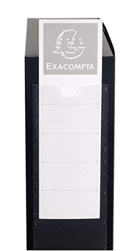 Image of Exacompta - Ref 59831E - Plastic Filing Box - 250 x 330mm in Size, Suitable for Holding A4 Documents, 8cm Spine, 2 x Spine Labels & 2 x Finger Holes - Black