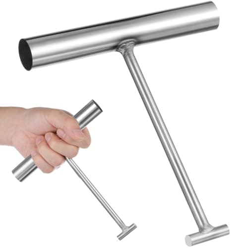 Image of ULTECHNOVO 2pcs Manhole Cover Lifting Keys, 160mm Heavy Duty T-Shape Manhole Hook, Stainless Steel Drain Grate Lifter for Outside Drain Covers & Grates, Puller Tool for Roller Shutter Doors & Cargo