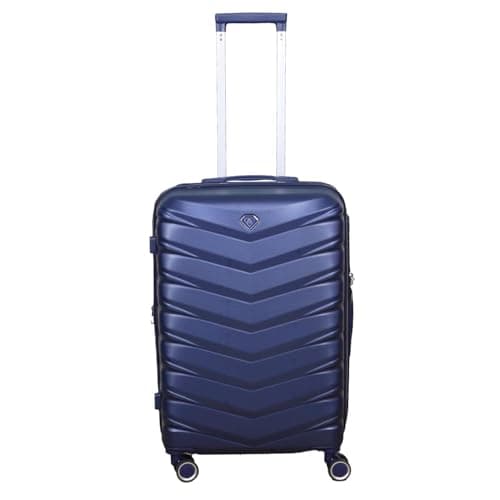 Image of UNIQUE HOME LIVING 24" Medium Suitcase, Expandable Travel Suitcase with 4 Dual Spinner Wheels, Hard Shell ABS Hand Luggage Travel Trolley Case with Lock, Lightweight, Durable, Dark Blue, 85L