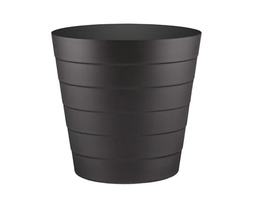 Image of Zuvo Plastic Paper Bin 5L - Shatter-Proof Waste Basket for Office Desk & Bedroom Bin - Ideal Paper Bin with Wave Design - Black