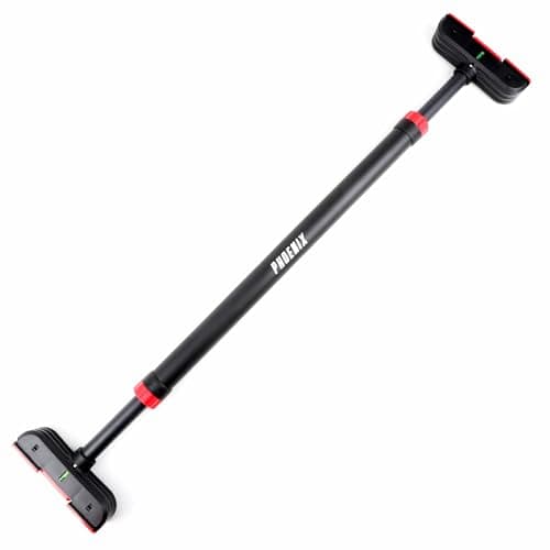 Image of Phoenix Fitness Doorway Pull Up Bar - Adjustable Telescopic Chin Up Bar for Door Frame with No Screws - Secure Fit & Soft Grip for Upper Body Workout & Strength Training - Black, 200kg Load, 73-113cm