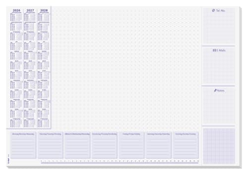 Image of SIGEL H6355 Paper Desk pad- Weekly Planner - Lilac - Approx. A2-2026/2027/2028 - DE/EN/NL - 30 Sheets - FSC-Certified