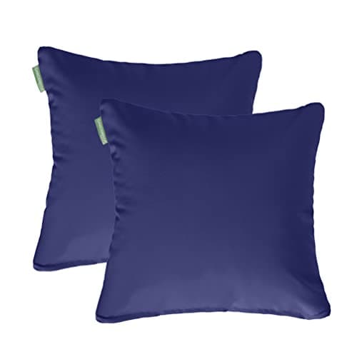 Image of Gardenista 18" Garden Scatter Cushion | Outdoor Water Resistant Garden Furniture Pillow | Soft and Comfy Patio Furniture Cushions | Throw Pillows for Sofa, Couch, Balcony - 2 Pack (Navy)