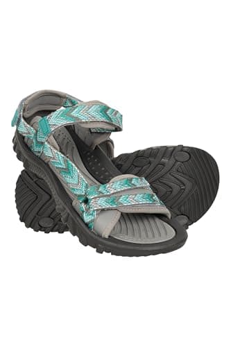 Image of Mountain Warehouse Cyprus Womens Sandal - Breathable Ladies Daily Use Shoes with Neoprene Lining - For Spring Summer, Beach, Walking, Hiking & Outdoors Blue Adult Shoe Size 4