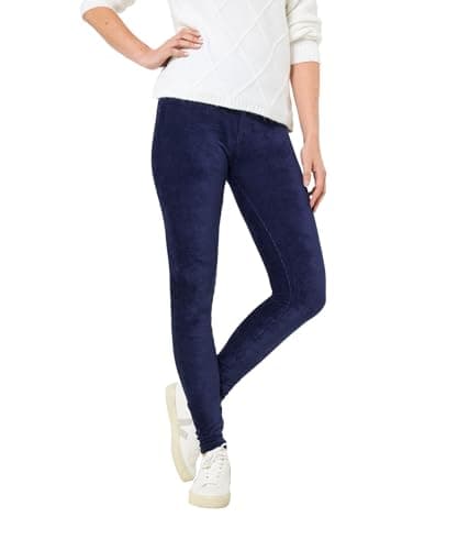 Image of Joe Browns Women's Stretch Ribbed Velour Leggings Casual Pants, Blue, 10
