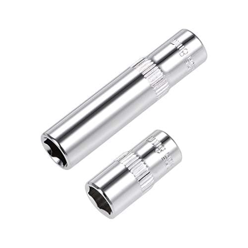 Image of sourcing map 1/4-Inch Drive by 8mm Deep and Shallow Socket Set of 2 Pcs, Cr-V, 6-Point, Metric