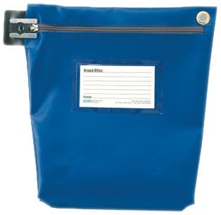 Image of Versapak Cash Bag Tamper-Evident Zip Heavyweight Material Small W178xD50xH152mm Blue Ref CCB0