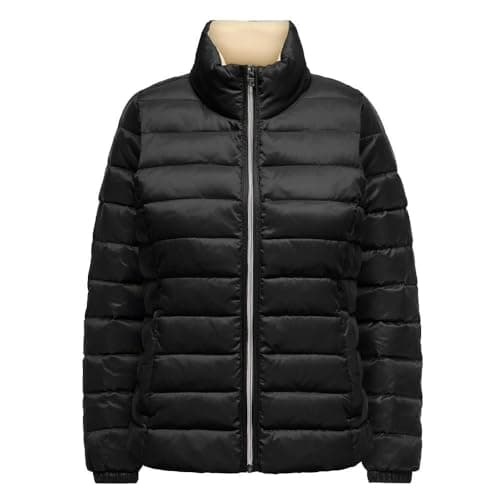 Image of Only Talire Quilted Women's Black/Beige Puffer Jacket, Black, S