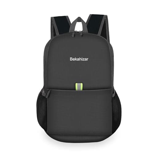 Image of Bekahizar Small Rucksack 15L Packable Backpack Hiking Daypack Foldable Day Bag For Men Women Teens Travel Camping City Walking Mountaineering Climbing (Black)