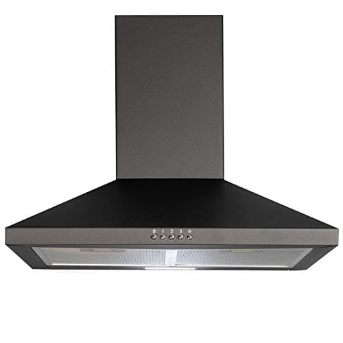 Image of SIA CHL60BL 60cm Pyramid Chimney Cooker Hood Kitchen Extractor Fan In Black [Energy Class B]
