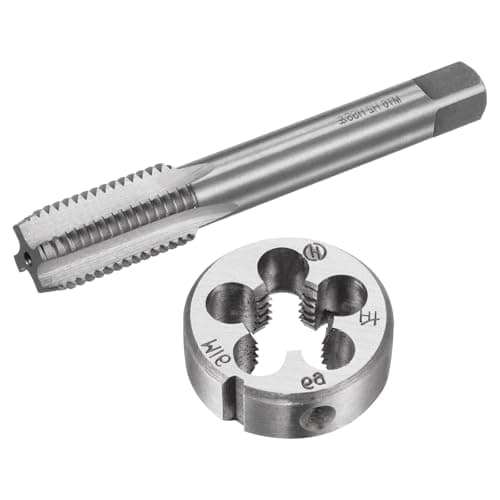 Image of MACHSWON Tap and Die Sets,M16x2 Metric Left Hand Screw Thread Straight Flute Tap with Round Threading Die,Tap & Die Kit for Nut Screw Bolt Thread Repair