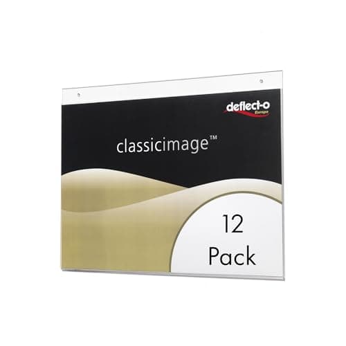 Image of Deflecto a4 Landscape Wall Sign Holder Pack of 12 a4 Sign Holder Wall Mounted Document Poster Advertising Board Display Letter Board Message