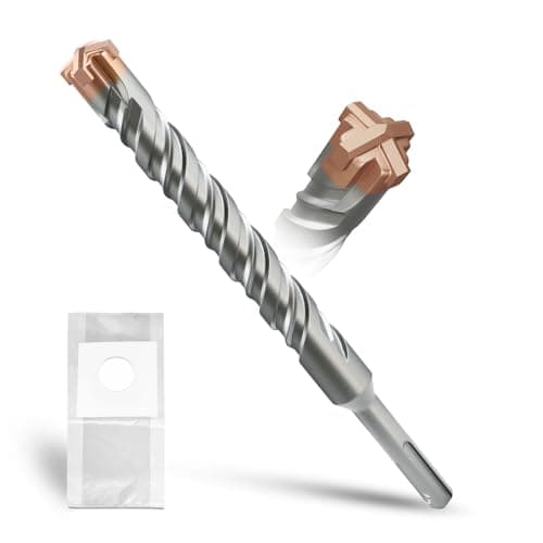 Image of METOTY SDS Plus Hammer Drill Bit 20mm×210mm, with 4 Carbide Cutting Edges, Head with Coating, Masonry Drill, Hammer Drill, Concrete Drill, for Stone, Concrete, Natural Stone, Brick Wall
