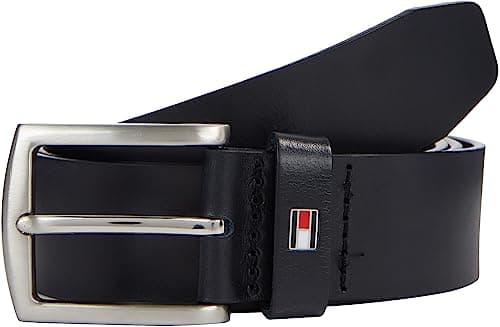 Image of Tommy Hilfiger Men’s New Denton 3.5 Leather Belt, Blue (Midnight), 31.5 inches