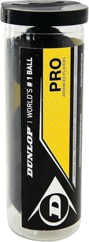 Image of Dunlop Squash Balls Pro Double Yellow, 3 Ball Tube, Official Tournament Squash Ball