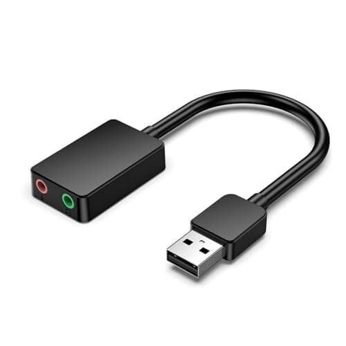Image of YPBEW USB External Sound Card Double Auditory Port for Headphones and Microphones Compatibles Multiple Systems External Sound Card