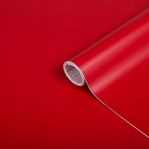Image of d-c-fix vinyl wrap Signal red matt plain 45 cm x 2 m - sticky back plastic roll for furniture, kitchen & cupboards - contact paper sticker self adhesive film