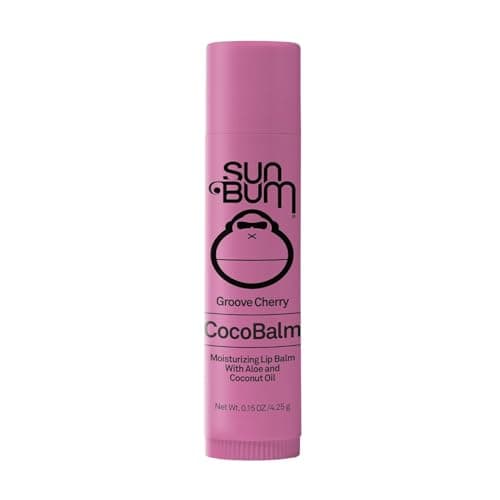 Image of Sun Bum Coco Balm Lip Balm, Hydrating and Silicone Free Formula, Made with Aloe Vera and Coconut Oil, Groove Cherry, 4.25g
