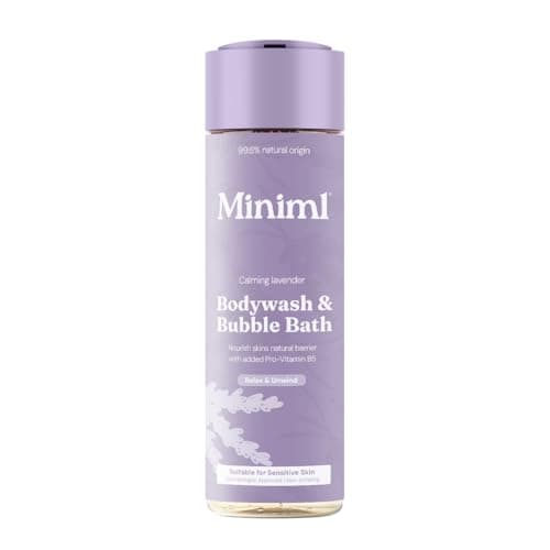 Image of Miniml Natural Body Wash & Bubble Bath - Calming Lavender 400ml, 99.6% Natural, Vegan & Cruelty-Free Cleanser with Pro-Vitamin B5,packaging may vary