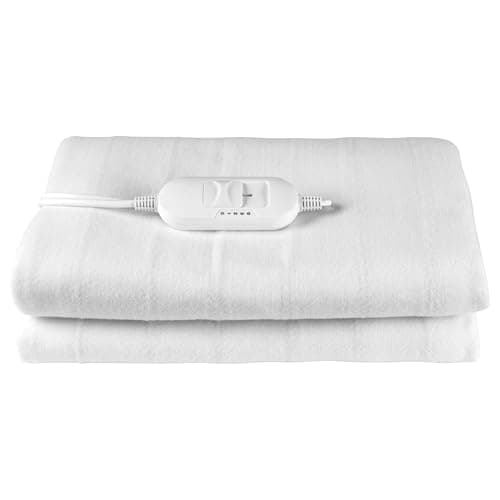 Image of Kleeneze KL3754 Heated Underblanket – For Double Beds, Machine Washable Under Bed Cover, 3 Heat Settings, Soft Fabric Electric Blanket, Detachable Controller, Tie Down Design, 35W, 135 x 120cm