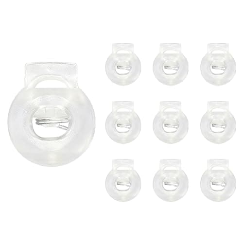 Image of Cuixia 10 Pcs Roman Blind Clips, Toggles for Drawstrings, Plastic Cord Lock Stopper End Spring Stop, Single Hole Spring Toggles for Trouser Clothing Shoelace Bag Camping