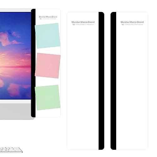 Image of Funactu Monitor Memo Board, 2 Pack, Clear Acrylic, Rectangular, Monitor Mount, Office Desk Accessories