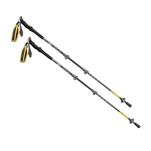 Image of OEX Ultralite Carbon X Walking Poles, 4-Section Carbon Fibre, 105-135cm Adjustable Length, Extended Foam Grip, Carbide Tips, Trekking Baskets, 170g Each