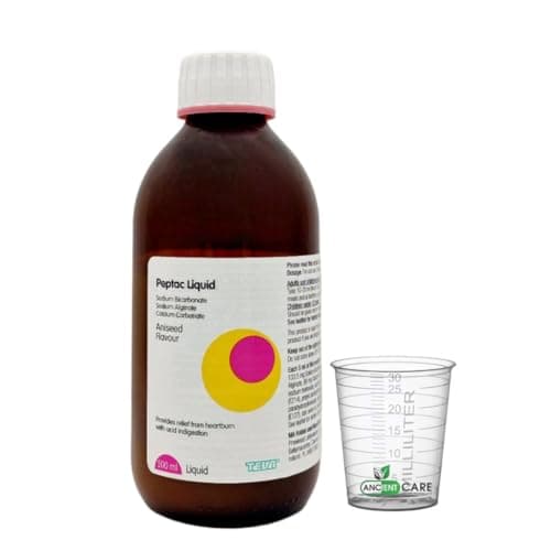 Image of Peptac Liquid Aniseed, 500 ml, Sugar-Free Indigestion Relief - Free Measuring Cup - Fast-Acting Heartburn, Indigestion, Acid Reflux, and Nausea Relief