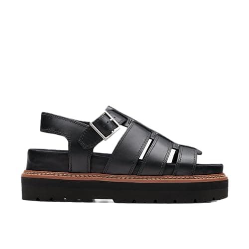 Image of Clarks - Womens Orianna Twist Sandals, Color Black Leather, Size: 3.5 UK
