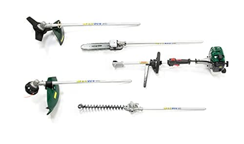 Image of Webb WEMC26 4-in-1 Multicutter 2-Stroke Petrol Line Trimmer, Brushcutter, Hedgetrimmer and Pruner or Chainsaw - 3 Year Guarantee