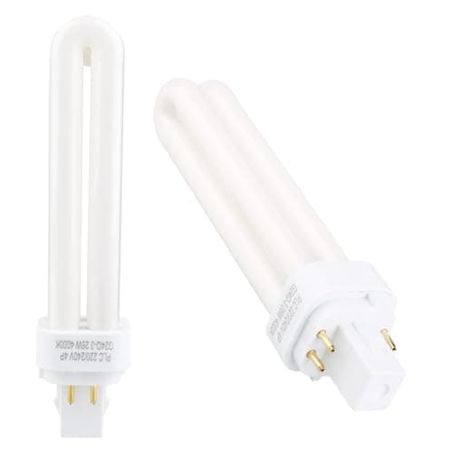 Image of kcrnw 2pcs GX24Q-3 26W 4 Pin Compact Fluorescent Lamp Natural White 4000K Energy Saving Double Turn 2U Tube CFL Light Bulbs for Corridor Bathroom Office Porch Living Room Non-dimmable