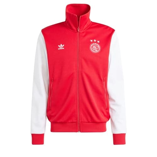 Image of adidas Mens Ajax Amsterdam Essentials Track Jacket Adults Bold Red XS