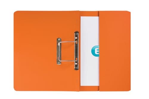 Image of ELBA Strongline Spring Pocket Files, 36mm Capacity Foolscap Orange - Pack of 25