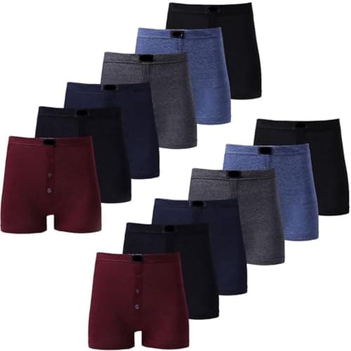 Image of ANZEE Mens Soft Cotton Boxer Shorts Comfortable Breathable Underwear Classic Fit Multipack Available in Sizes Small to 5XL for Everyday Use (UK, Alpha, XL, Multi Coloured Pack of 12)