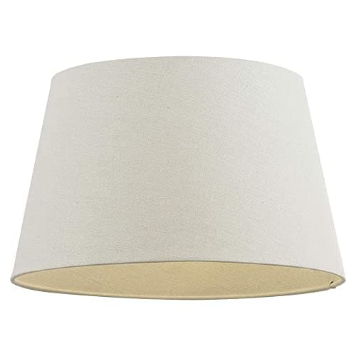Image of National Lighting Modern Lampshade Ivory Linen Effect Fabric Lampshades - 8-Inch Tapered Light Shade - 40W E14 Golf (Not Included)