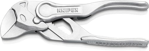 Image of KNIPEX Pliers Wrench XS Pliers and a Wrench in a Single Tool in Blister Chrome-Plated Embossed, Rough Surface 100 mm, 86 04 100 BK