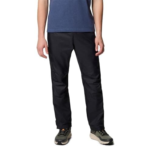 Image of Columbia Men's Pouring Adventure 3 Pant, Waterproof Rain Trousers, Black, Medium Regular