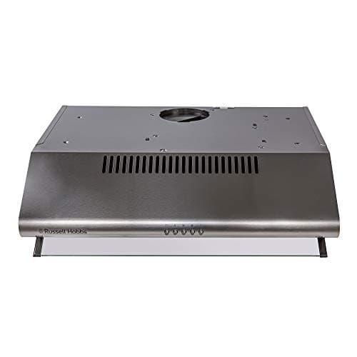Image of Russell Hobbs 60cm Wide Visor Cooker Hood in Stainless Steel, 3 Speed Settings, Washable Filters, LED Lights, Low Noise, Extraction and Recirculation, Premium Push Button Controls, RHVSRCH602SS -M