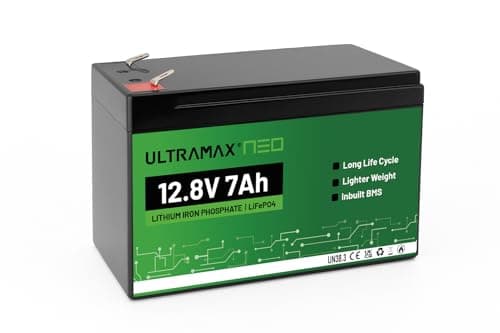 Image of ULTRAMAX Neo 12V 7AH Lithium Battery (LiFePO4), 10000+ cycles, 10 year life, Rechargeable